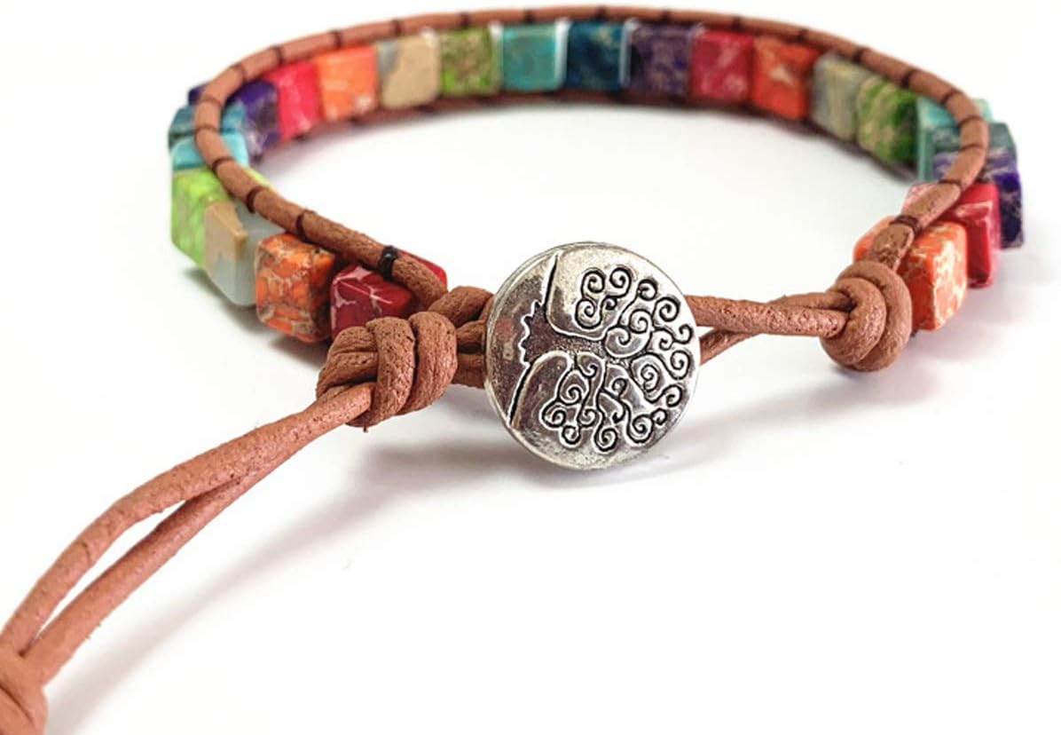 ZOSOJONA 7 Chakra Bracelet Bohemian Handmade Leather Wrap Healing Protection Natural Stone Yoga Beaded Bracelets Boho Friendship Jewelry - Image 2