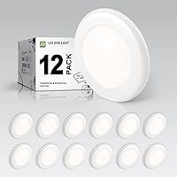Vista 12 de ASD Paquete de 6 luces LED de disco de 4 pulgadas, 10 W, 4000 K, blanco frío, 650 lúmenes, CRI90+, lámpara de techo regulable, montaje empotrado