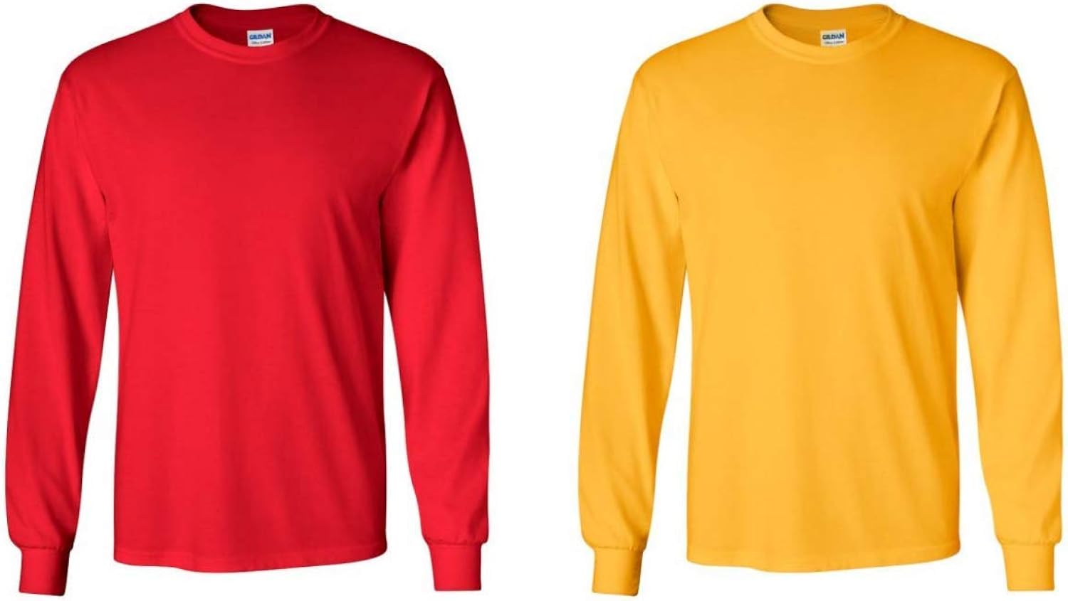 Gildan Ultra Cotton Long Sleeve T-Shirt (2-Pack) Gold/Red