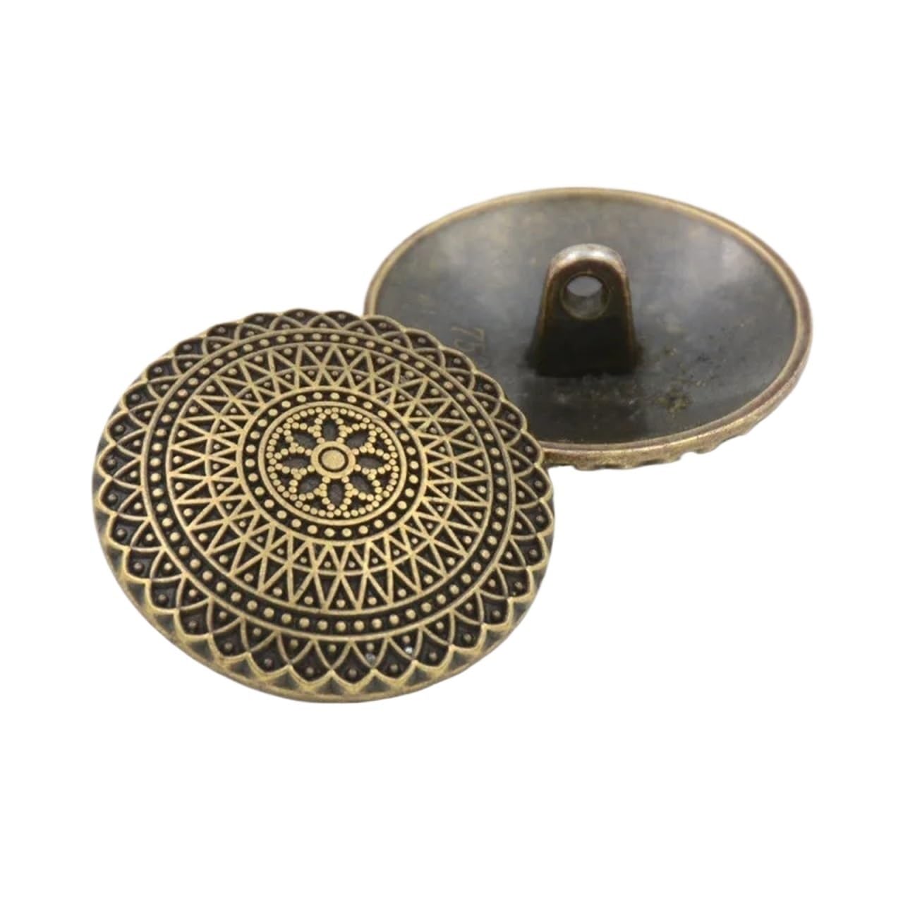 Metallknöpfe, Vintage-Stil, 50 Stück, 15 mm, 23 mm, Antik-Silber, Kupfer, Nähen