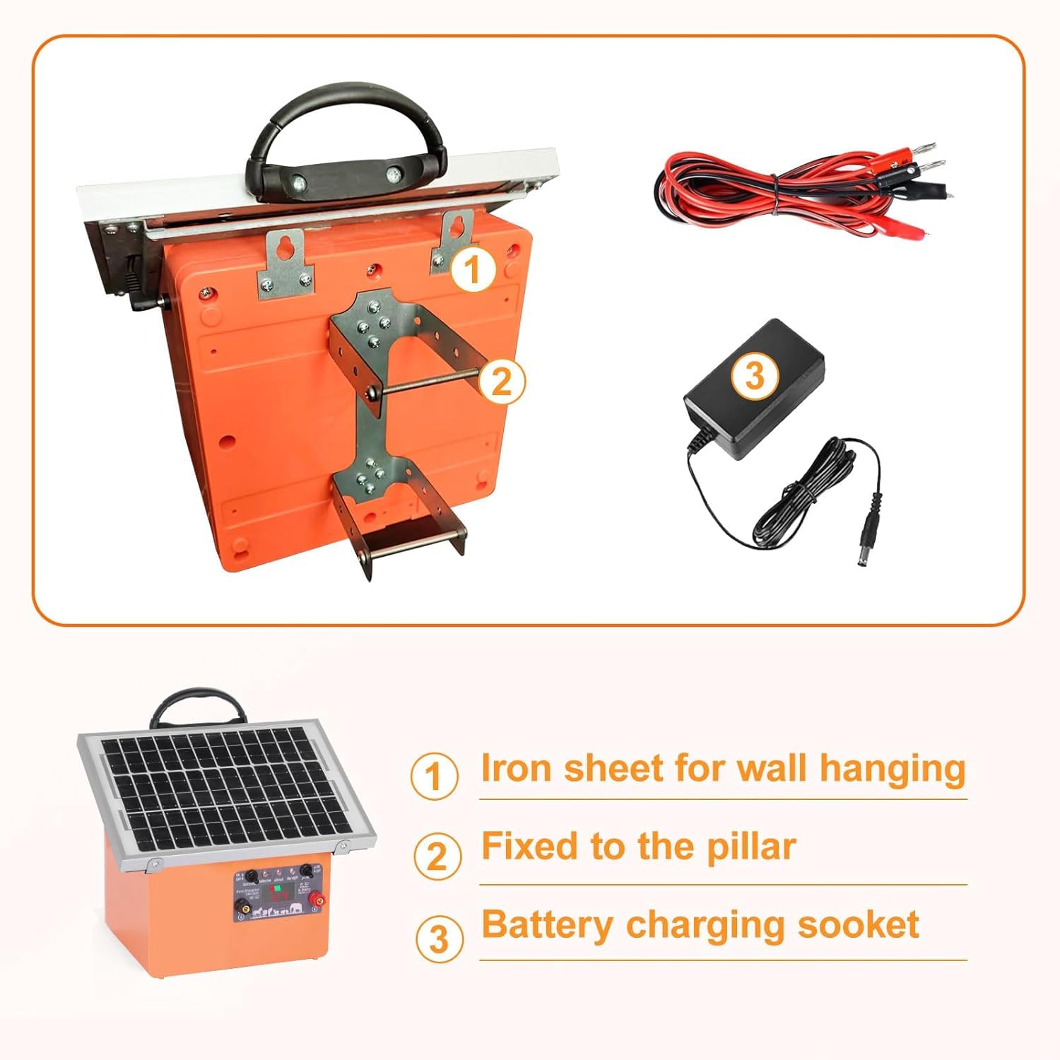 Elektrischer Weidezaun 32 km Solar Weidezaungerät 230V Elektrozaun mit 5W Solarpanel,Spitzenspannung 9500V weidezaungerät komplett mit AKKU für Pferde,Tiere,Solar Zaungerät für Bauernhof,Rasen,Garten