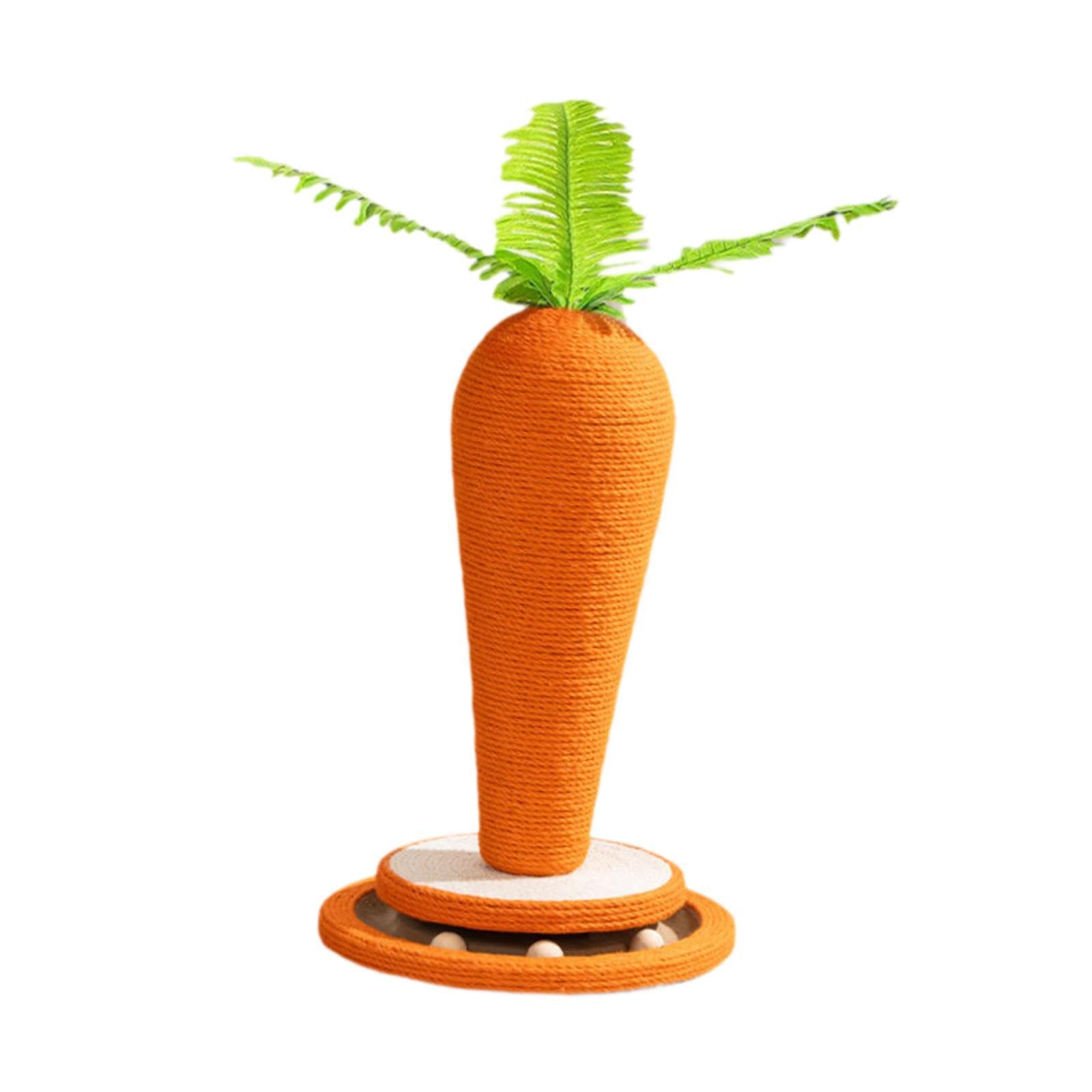 Tiragraffi per Gatti Giocattolo Verticale a Forma di Carota 43x30 cm