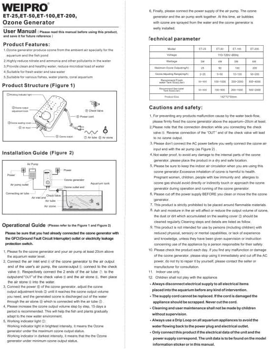 Miniatura 3 de Ozonizer ET200 200 mg conveniente para el agua dulce y el agua de mar, puede trabajar con el regulador de ORP