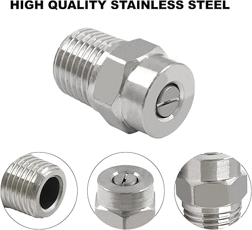 Miniatura 3 de Kyuionty Paquete de 2 puntas limpiadoras de superficies de 40 grados, repuesto de boquilla de limpiador de superficies de acero inoxidable,