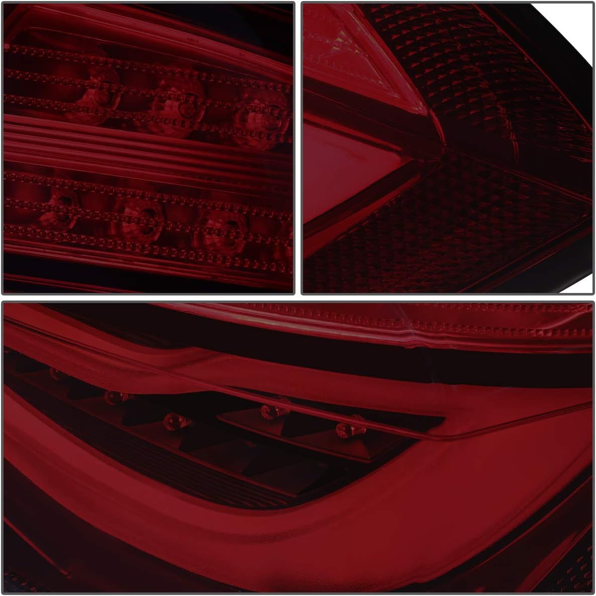 Auto Dynasty Full LED Tail Lights Assembly Compatible with 2012-2015 BMW 325i 320i 328i 328d 335i Sedan, with 3D Light Bar Sequential Chasing Turn Signal, Red/Smoke