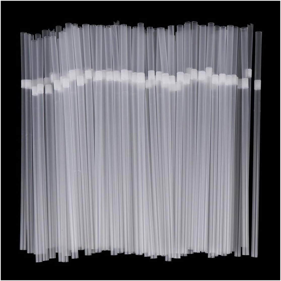 100pcs 8.3" Transparent Flexible Disposable Drinking Straws Plastic Straws for Bar Party Kitchen Favor