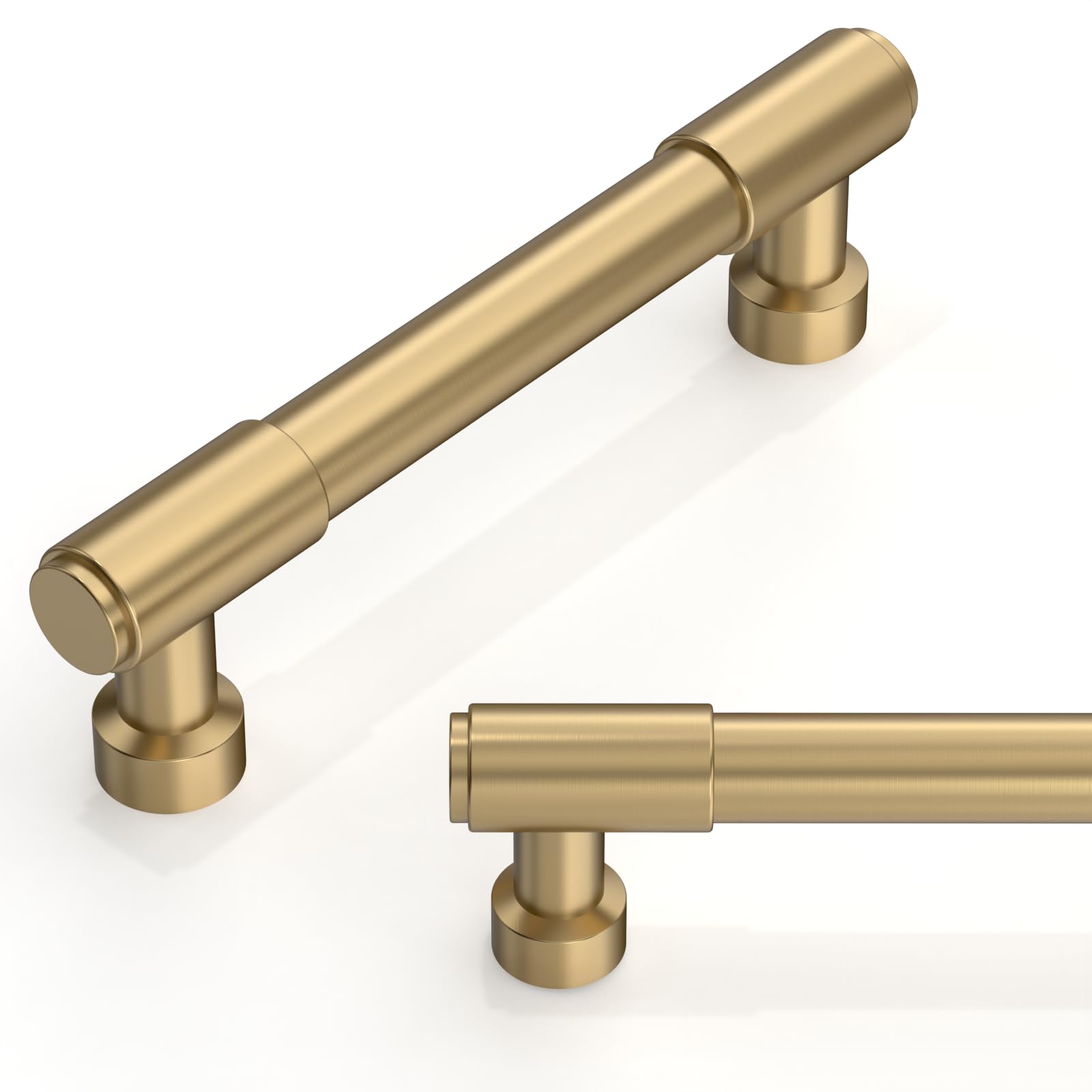Talentedeco 10 Pack Champagne Bronze Cabinet Pulls 3.75 Inch(96mm) Kitchen Cupboard Handles Cabinet Hardware for Drawer Pulls