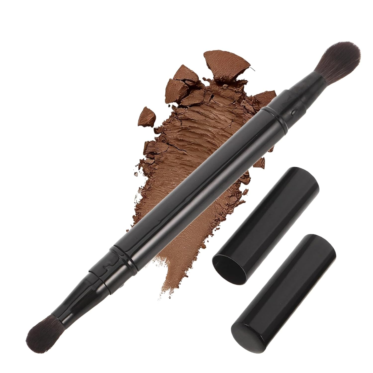 FOMIYES Eyeshadow Brush, Double Ended Eye Makeup Brush with Soft Bristles for Precise Blending and Smudging Eyeshadow - Dual Ended Makeup Tool for Travel Parties and Festivals