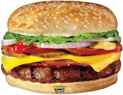 Mighty Cheeseburger Mighty Bright - Hamburguesa fotográfica grande de 31 pulgadas con forma de helio