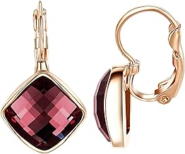 Dormeuses Boucles d'oreilles Pendante Femme Carré Zirconium Plaqué or/platine Clip oreille Chic Bijoux ﻿