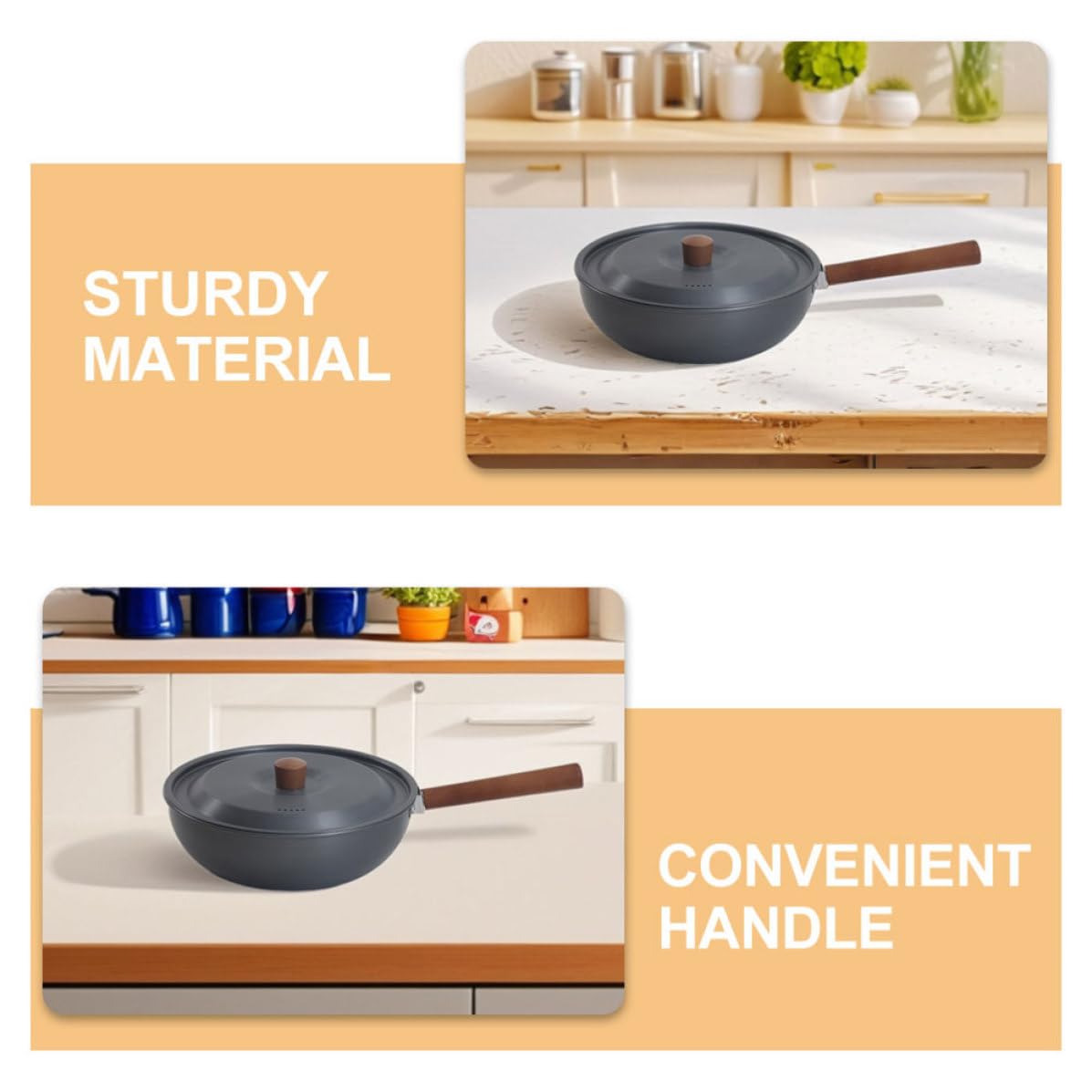 Poêle de Randonnée Portable en Alliage D'aluminium Surface Antiadhésive et Chauffage Uniforme, Casserole Détachable Cuisine en Plein Air et Camping