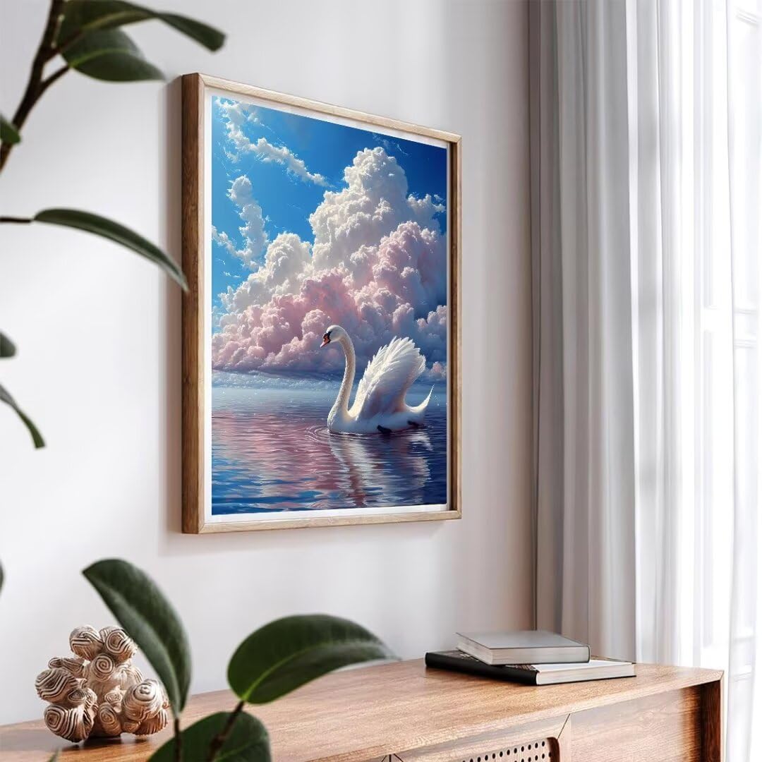 Pintura por Numeros Nubes de grulla Pintar por Numeros Adultos Niños, Paint by Number Kit con Pinceles y Pinturas Acrilicos, Cuadros por Numeros, Decoración para el Hogar (Sin Marco) 100x70cm w-4442