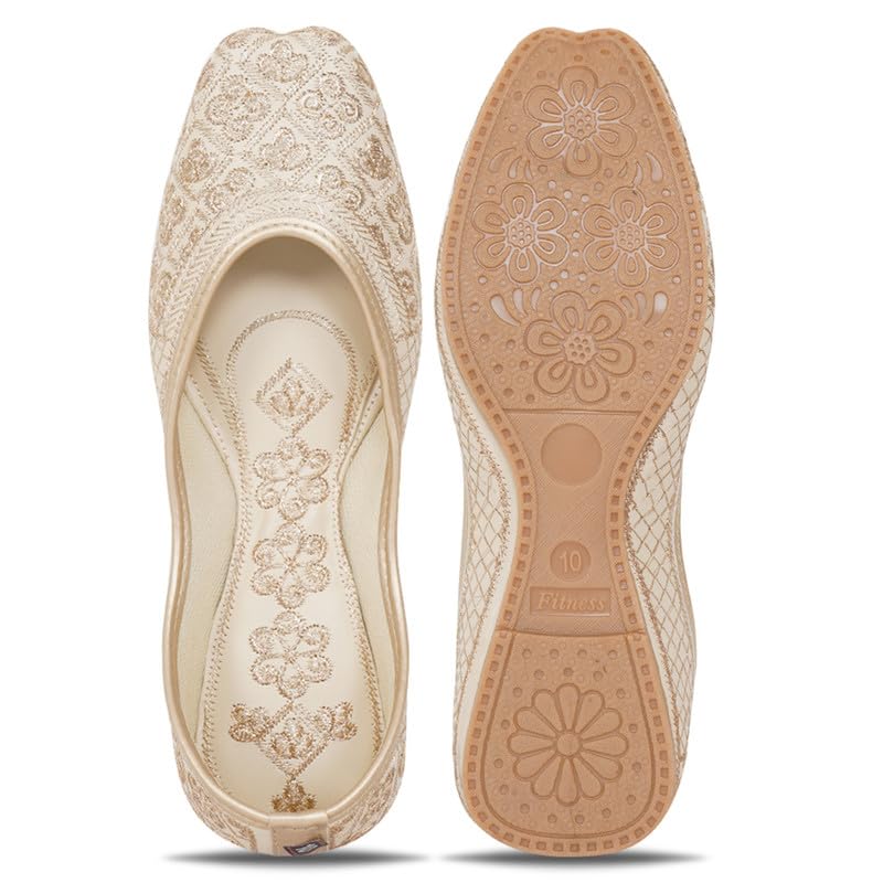 Image of DFR Women Juti | Embroidered Rajasthani Mojari Girls Shoe