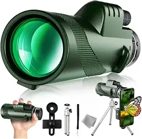 Luneta Telescópio Profissional 40X60, com Tripé e Suporte para Smartphone, Lente BAK-4, Alta Definição para Observação de Pássaros e Natureza