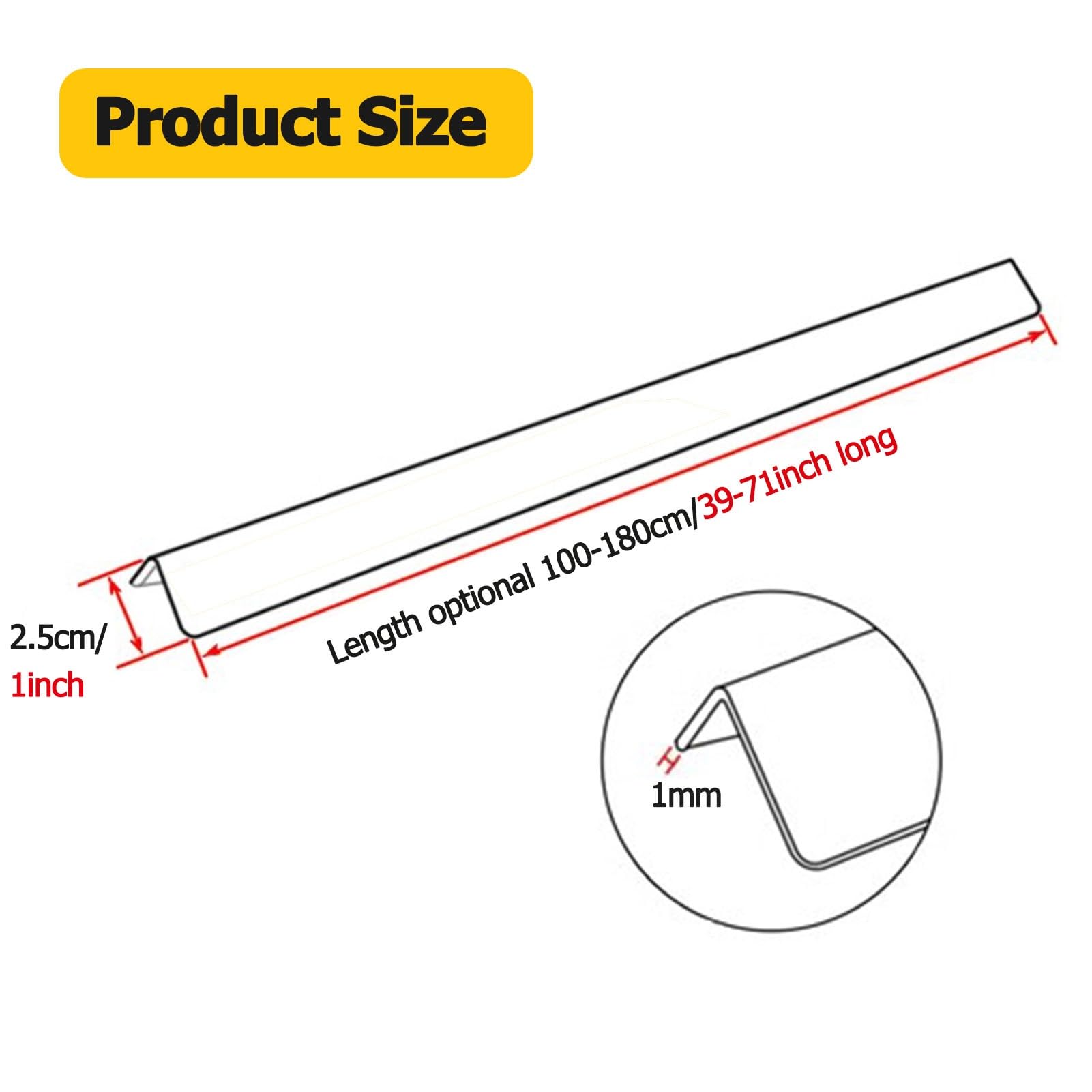 Protector de esquina de pared/escudo de esquina con cinta lateral, tira protectora de bordes de acero inoxidable en forma de L, tiras de seguridad antigolpes para hoteles Resta, negro 2 de longitud
