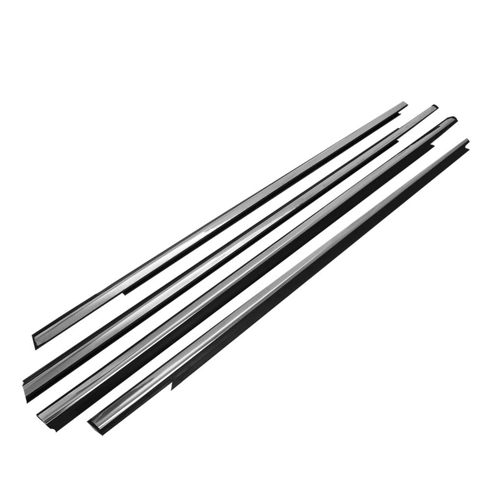 Blnetu Chrome A For Peugeot 301 2013-2017 For Citroen For Elysee 2014-2016 4 Pcs Outside Window Glass Weatherstrip Door Seals Car Weather Stripping(Chrome A)