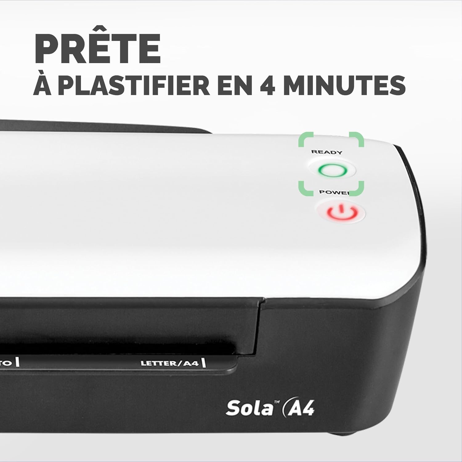 Fellowes Plastifieuse Sola A4, 125 Microns, Fonctions Anti-Bourrage Et Arrêt Automatique, Temps De Chauffe 4 minutes, Pour Pochettes De 80-125 Microns, Blanc, 5745601 - Exclusivité Amazon