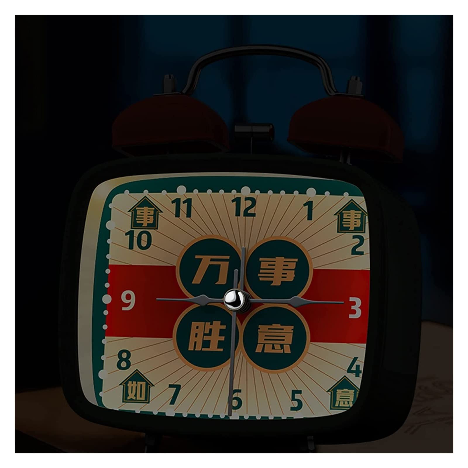 Nocne ciche budziki, mały cyfrowy zegar na biurko, budzik 3 "Retro budzik, zasilanie bateryjne, funkcja światła, mały cichy budzik do sypialni, szafka nocna, stół biurowy analogowy budzik (kolor: złot