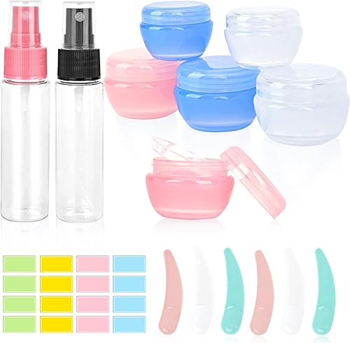 Miniatura 7 de 15 tarros de viaje para cremas, recipientes de tamaño de viaje para artículos de tocador, aprobados por la TSA, accesorios de viaje a prueba de