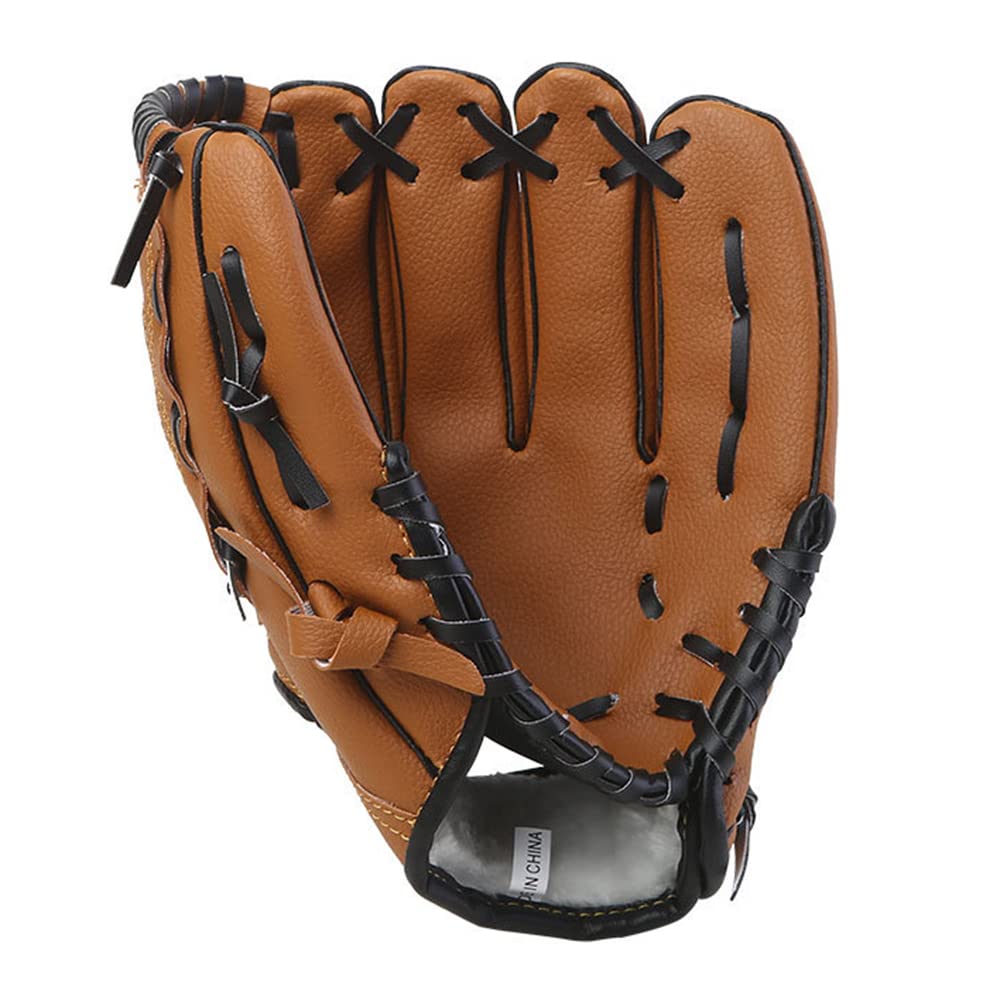 Wakects Jugendbaseballhandschuh, Baseball -Übungshandschuhe, PU Leder Linke Handhandschuh mit Weichem Flusengelenk, Tiefe Tasche, Verstärkte Stiche