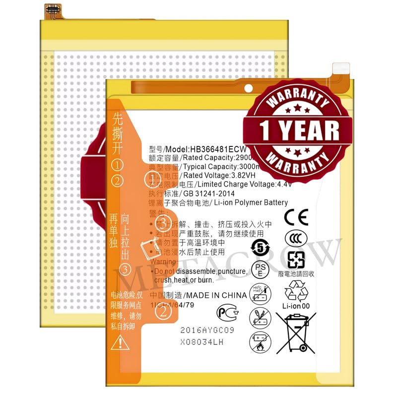 Image of Original HB366481ECW Battery Compatible for Huawei Honor 7A (Honor 7A Pro) - (3000mAh) - 1 Year Warranty MC10