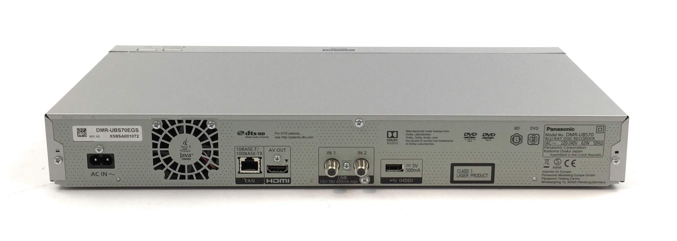 Panasonic DMR-UBS70EGS Registratore Blu-Ray Compatibilità 3D Argento