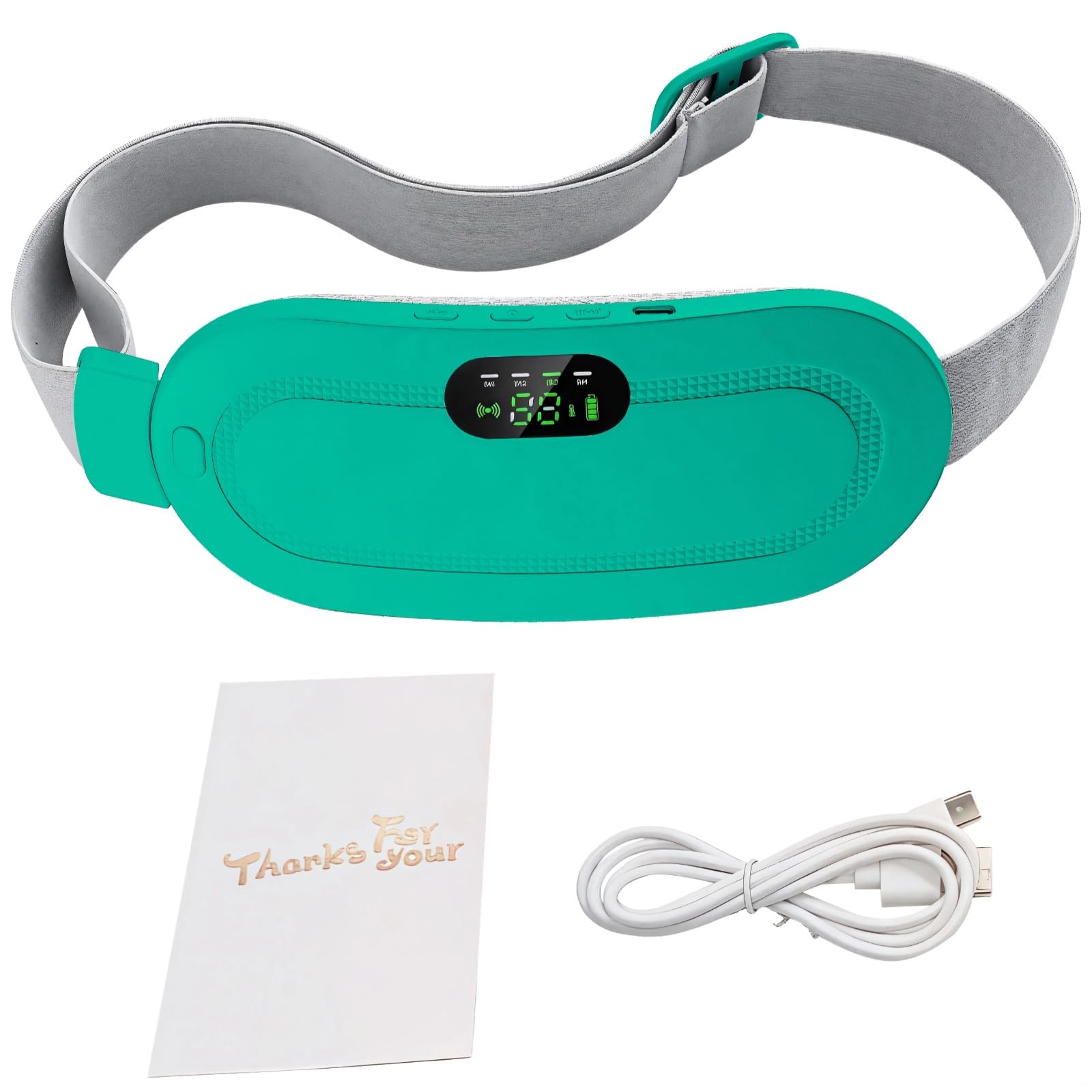 Warmher Smart Heating Pad for Menstrual Relief, Adjustable Heat, Cord-Free, USB Rechargeable, Ergonomic, White Gift Box