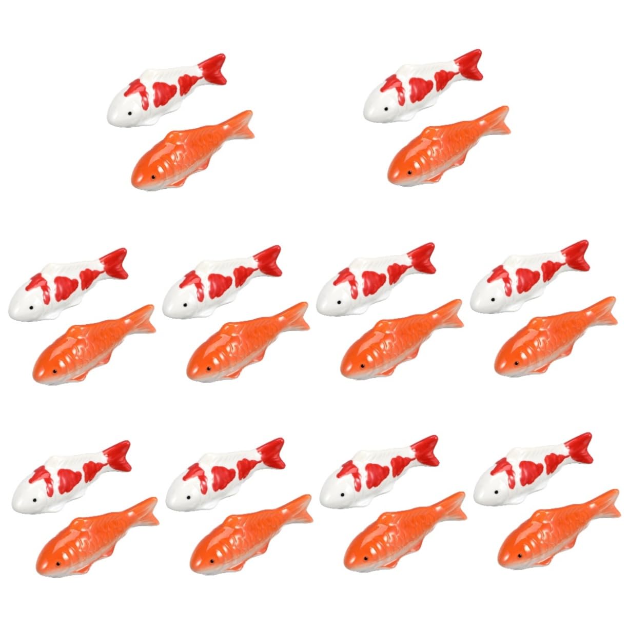 10 Stück Schwimmende Fische Deko Keramik Goldfische, Koi Fischfigur für Miniteich Balkon, Wasserdeko für Draußen, Landschaftsbau, Tier Ornament für Aquarium & Badewanne, 10x4cm