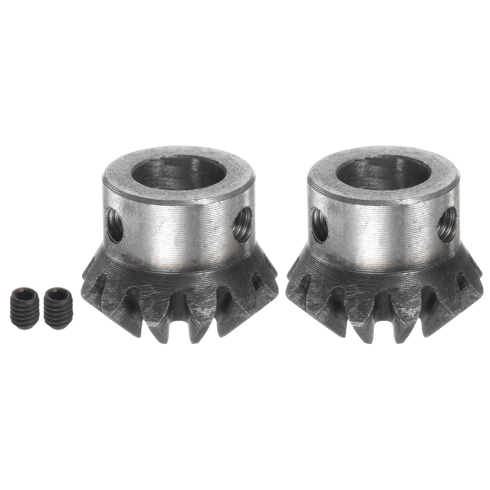HARFINGTON 2pcs Bevel Gear 1M 12 Teeth 12mm Shaft Hole 1:1 Tapered Bevel Pinion Gear 45# Steel 2 Module 90 Degree Steering Gear, for Hardware Mechanical Rotation