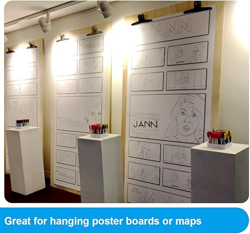 Miniatura 7 de Coideal Pinzas de Bulldog extra grandes, color negro, 2 clips de toro jumbo resistentes de 11.8 in XXL de acero inoxidable (11 45 pulgadas)