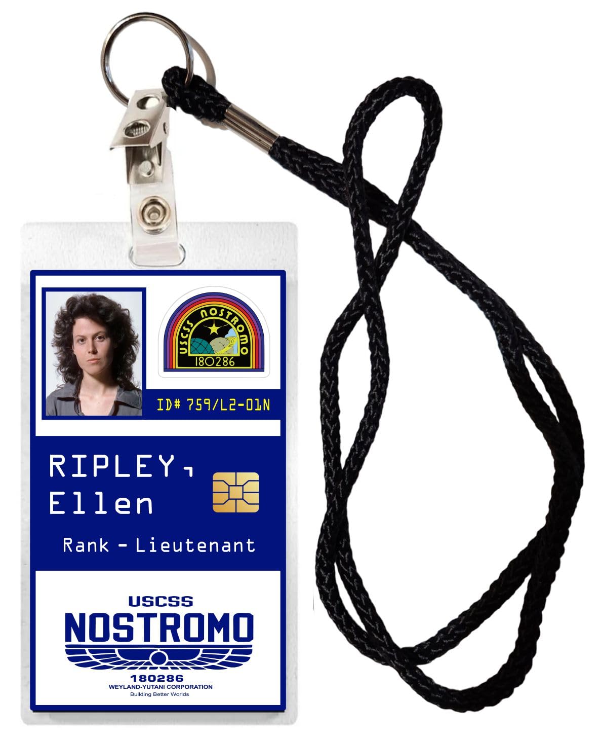 Alien USCSS Nostromo Crew - ID Photo Pass Badge Set Prop Collection Cosplay Halloween Costume Movie Prop Badge (Ripley)