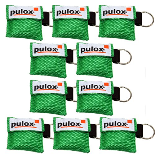 Preisvergleich Produktbild 10x PULOX ®"RESPI-Key" Schlüsselanhänger Beatmungsmaske in grün