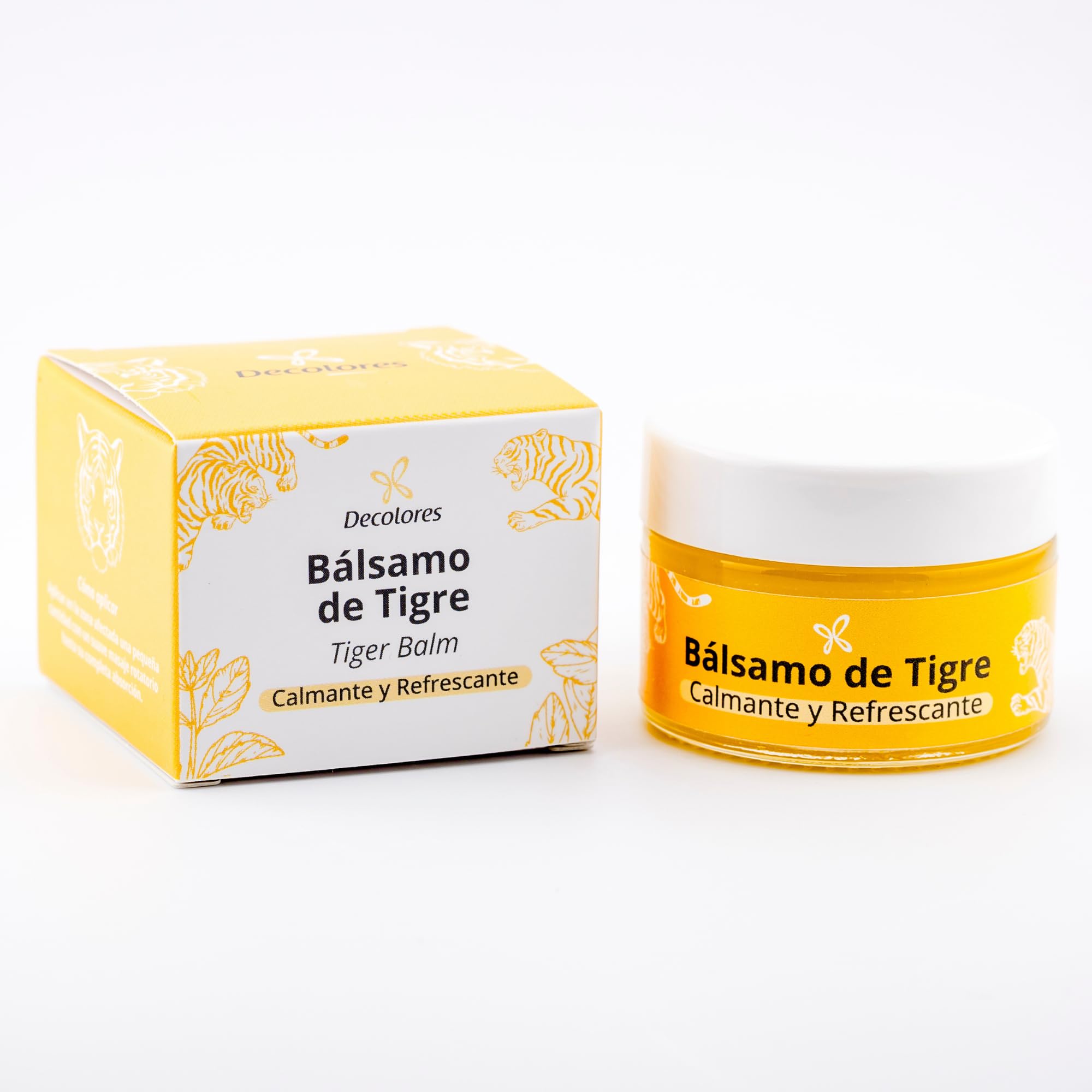 Decolores - Bálsamo de Tigre 30ml - Ungüento Natural para Alivio de Dolores Musculares, Articulaciones y Migrañas - Pomada de Menta y Canela Efecto Calor para Masaje, Congestión y Deporte - Pack de 3