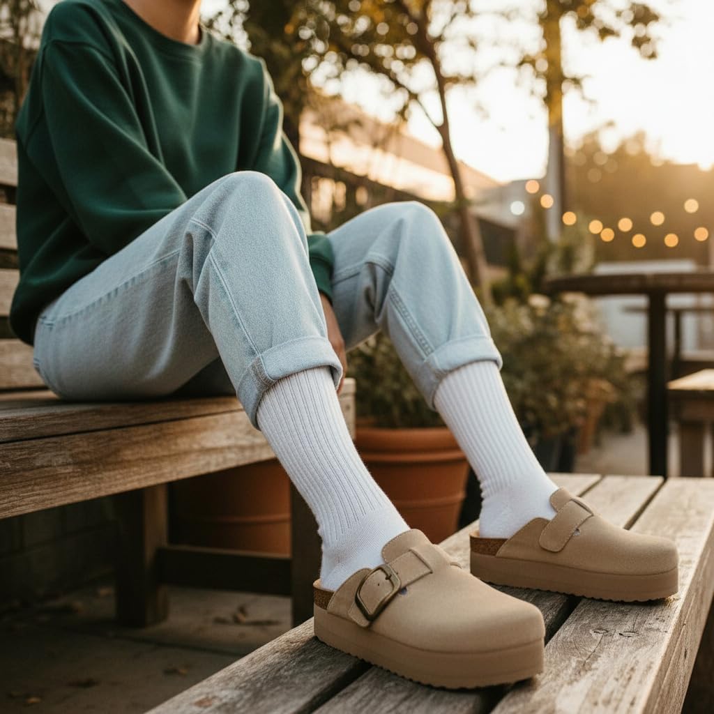 CUSHIONAIRE Women's Granola *Previous Buckle Issue Fixed* Genuine Suede Cork Footbed Platform Clog, +Comfort, Wide Widths Available - Image 2