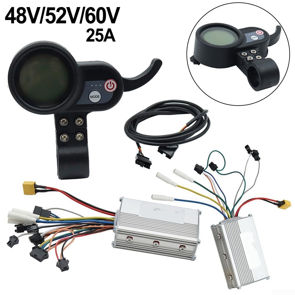 Kit de medidor de controlador de 48 V 52 V 60 V 25 A para scooter eléctrico JP, piezas de repuesto compatibles y línea de conexión (juego de 48 V 25 A)