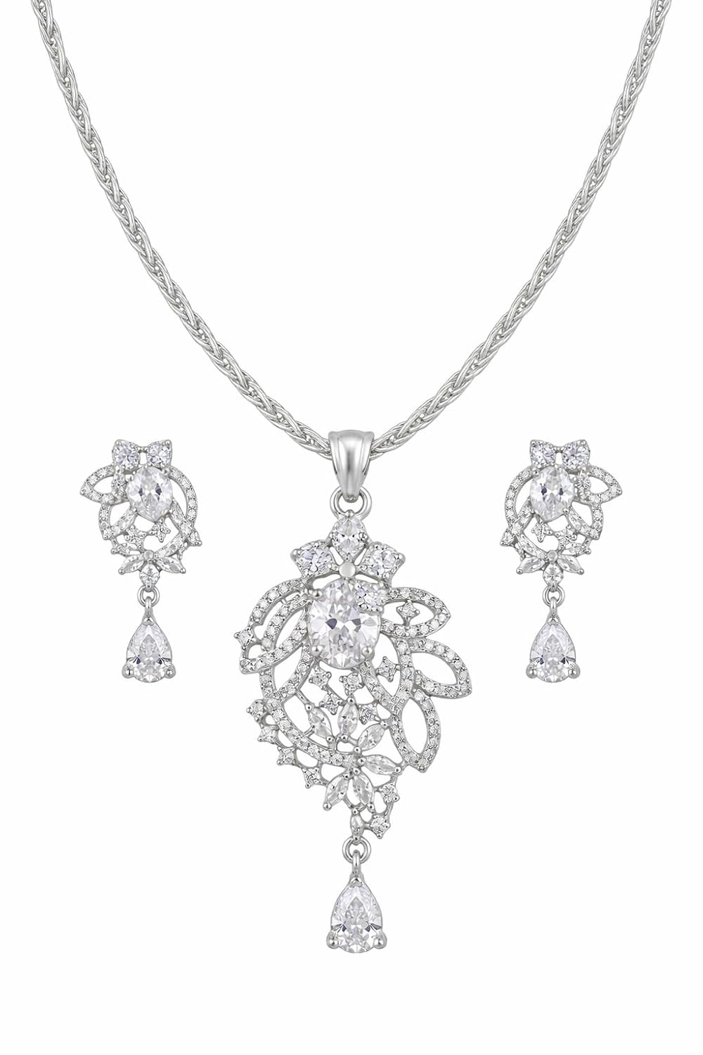 Sparklane Divine Floral Aura Pendant Set with Earrings for Women and Girls | Gift For Wife and Girlfriend | Jewellery Set... - Review, Price and Buying Guide