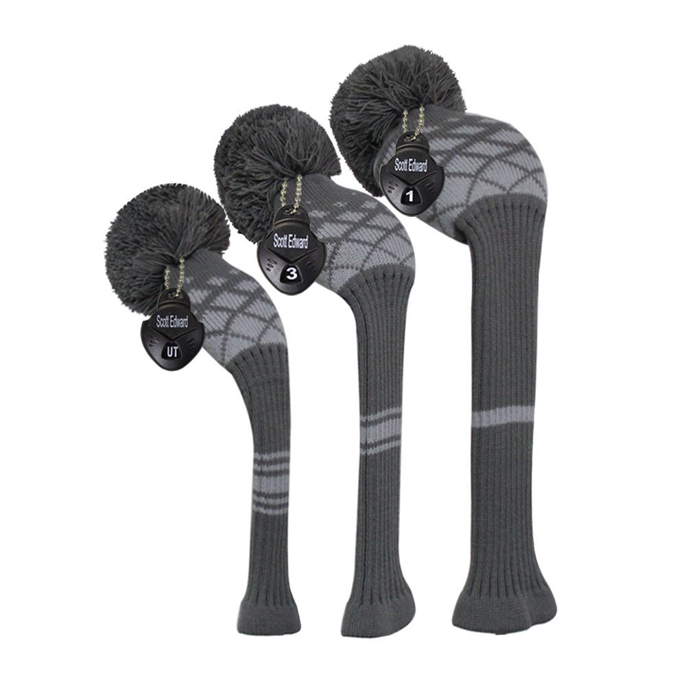 Scott EdwardGolf Club Head Covers Set of 3 Fits Well Driver(460cc) Fairway Wood and Hybrid(UT) The Perfect Change for Golf Bag