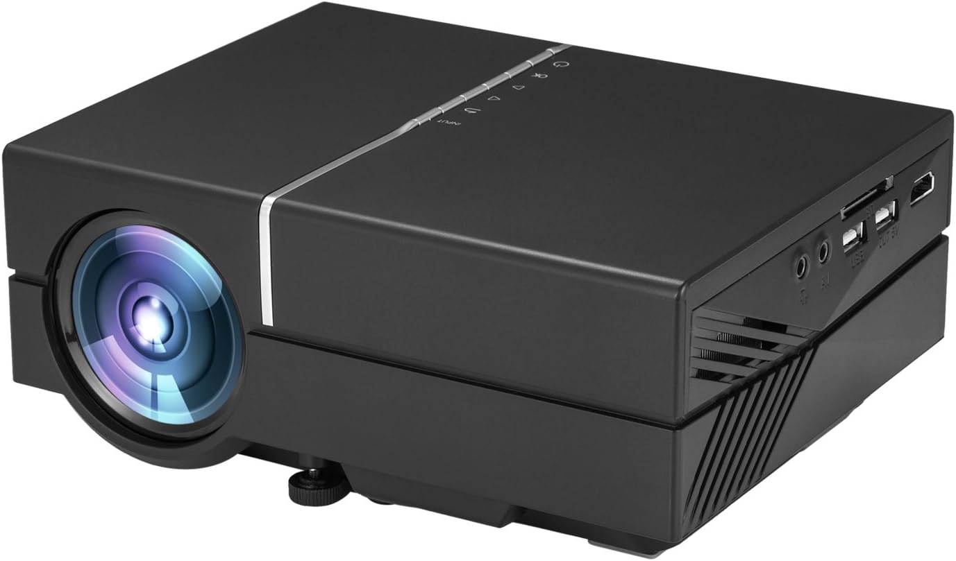 Home Projector,Deeteck Mini Led Video Projector with Optical Keystone HDMI/VGA/USB/AV/SD for Home Theater,Video Games,Movie and Family Pictures
