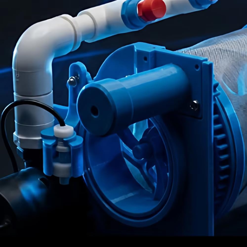 Filtro a Controlavaggio Automatico 110-220 V, Microfiltro a Tamburo Rotante per Laghetti e Acquari, Rete in Acciaio Inox a 200 Mesh