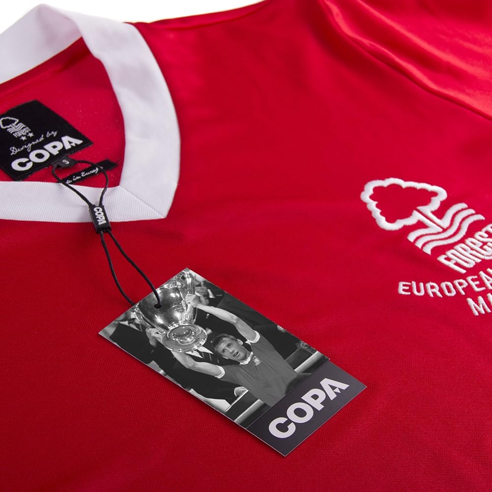 COPA - Maglia retrò - Calcio - Uomo - Nottingham Forest Finale Coppa dei Campioni 1979 - Rosso - 100% Poliestere