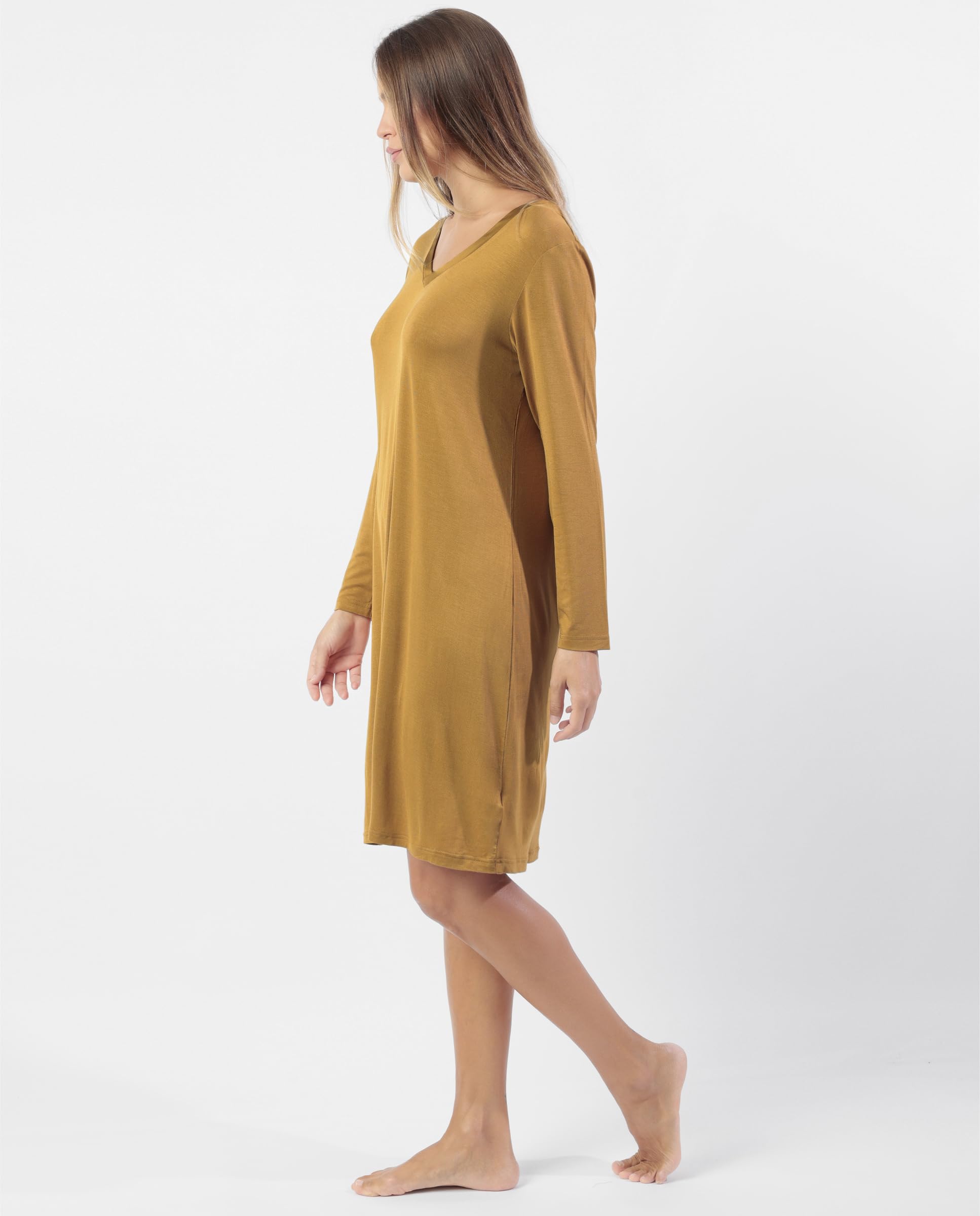 ADMAS Luxury - Camisola a maniche lunghe, tinta unita, da donna