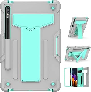 Capa para Samsung Galaxy Tab S7 FE 12.4", capa robusta para tablet resistente a quedas com suporte para Galaxy Tab S7 FE capa de 12.4 polegadas -Cinza  