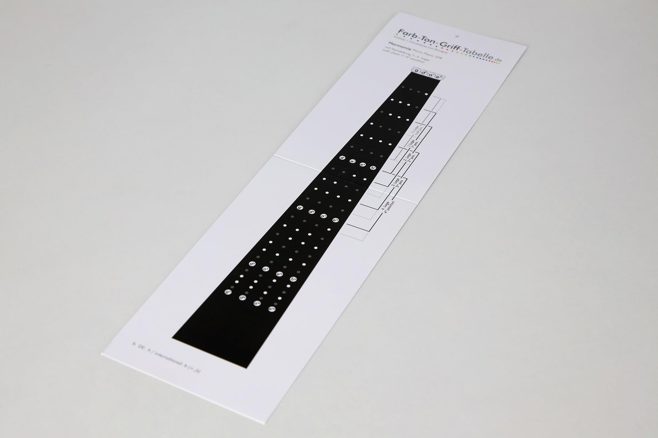 GEWA Savigny fingering chart for violin colour-tone-fingering chart, showing 1st-4th position, can be attached to music stand - Image 3