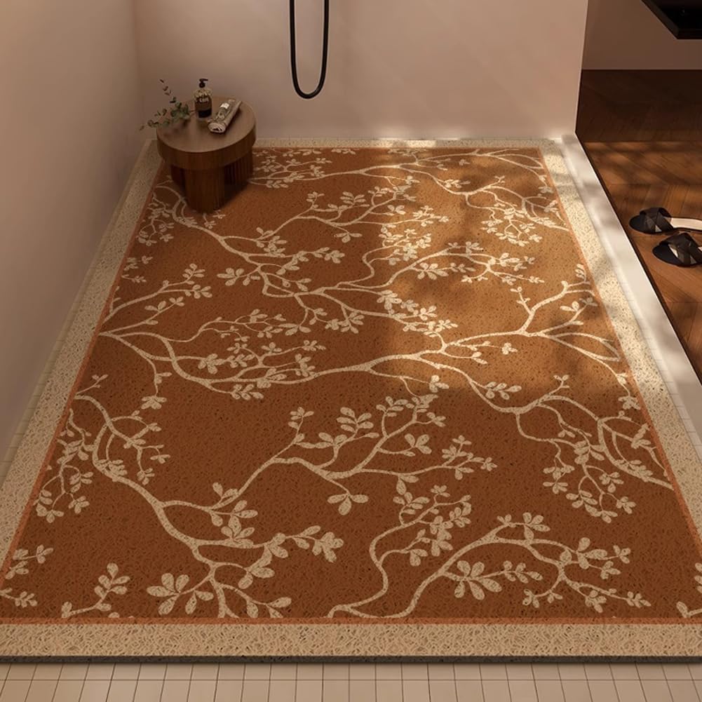 Tapis de douche antidérapant en luffa avec trou d'évacuation 120 x 160 cm
