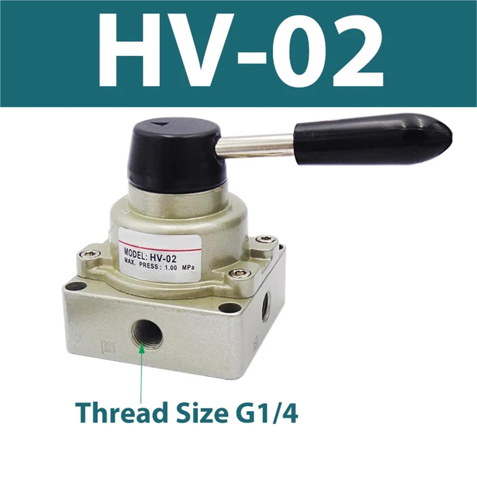 HV-02 HV-03 HV-04 4 Porte di controllo manuale rotanti 3 posizioni 1/4 3/8 1/2 pollici Valvola pneumatica azionata manualmente 1 pz(HV-02)