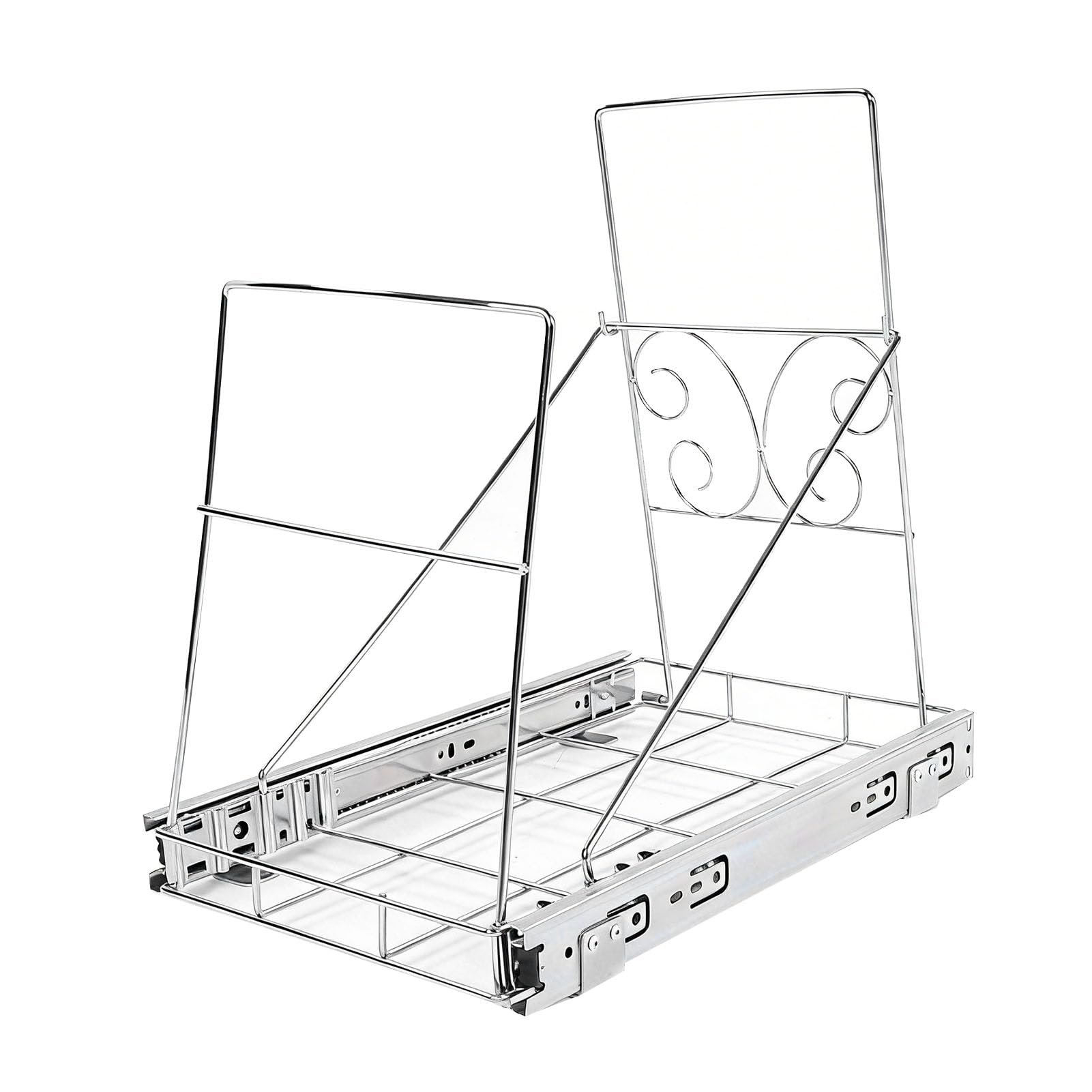 Support de Poubelle Extractible, Organisateur de Poubelle Coulissant Sous L'armoire avec Glissières à Roulement à Billes pour Poubelles de 30 à 40 Litres