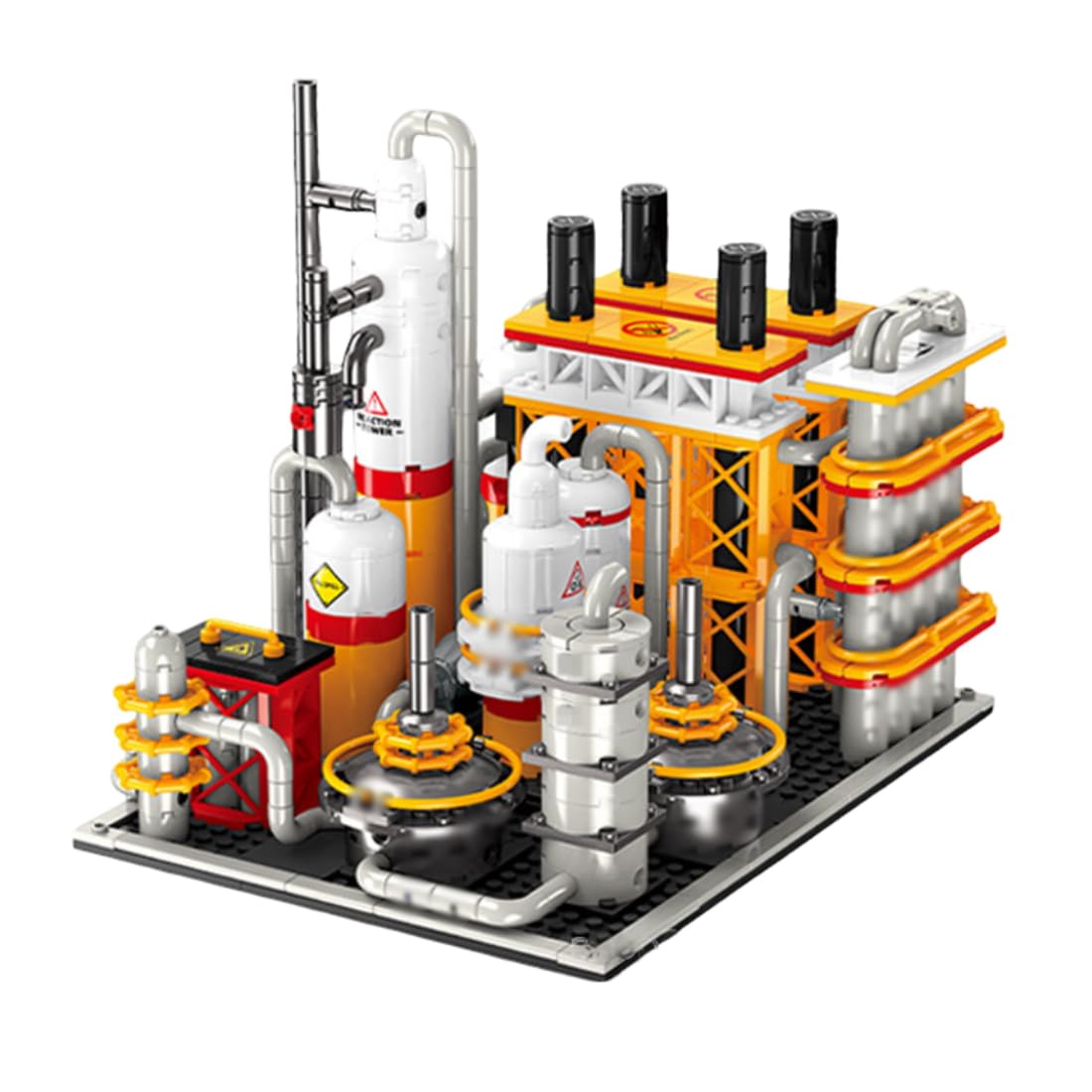 Chemical Oil Refinery Building Set with Storage Tank & Lab, 734PCS City Gas Station Modular Buildings, Collectible Display Model Building Kit for Adults