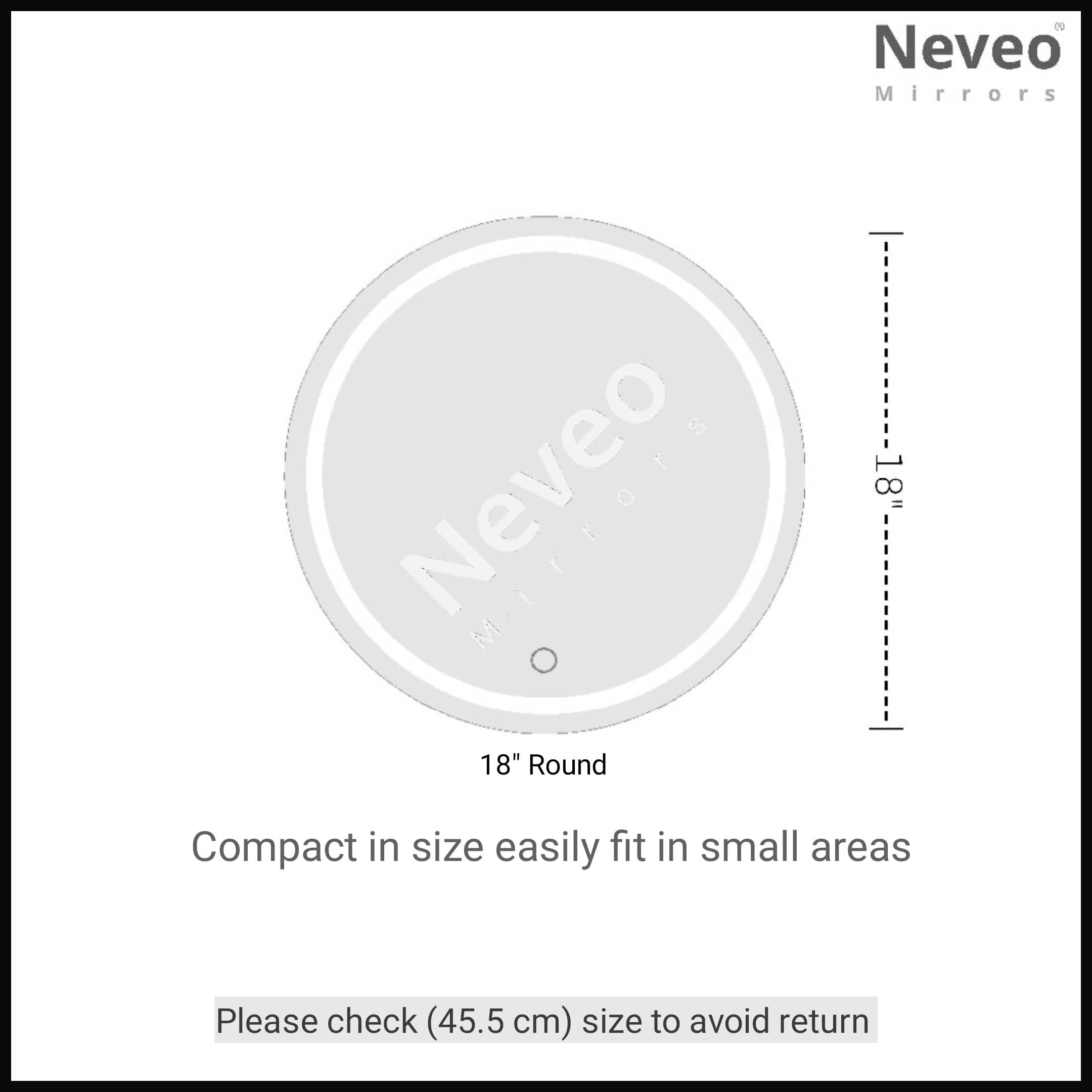NeveoMirrors® 2-Units Combo Round 3in1 led Light Mirror with Touch Sensor on/Off and Brightness Controls for Bathroom washbasin Vanity Hallway Bedroom Kitchen (R1, R2) 2