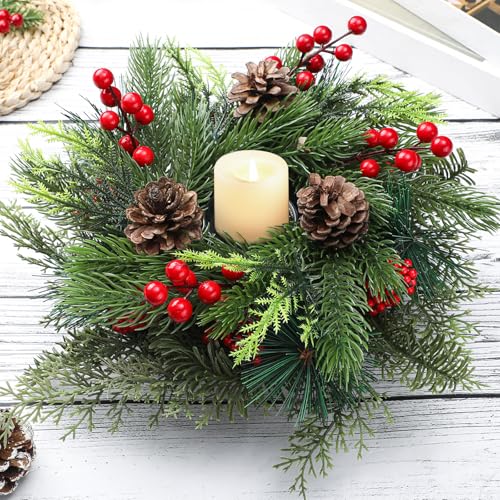 Mumufy Christmas Centerpiece Candle Holder 12 Inch Artificial Min...