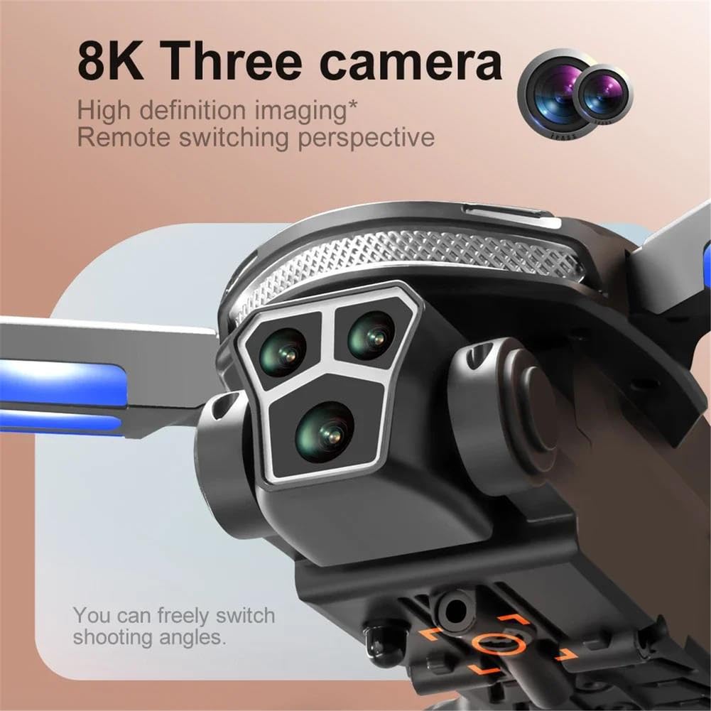 B,Triple battery,v888 drone 8k hd triple camera aerial professional unikanie przeszkód optyczne pozycjonowanie przepływu bezszczotkowy dron quadcopter
